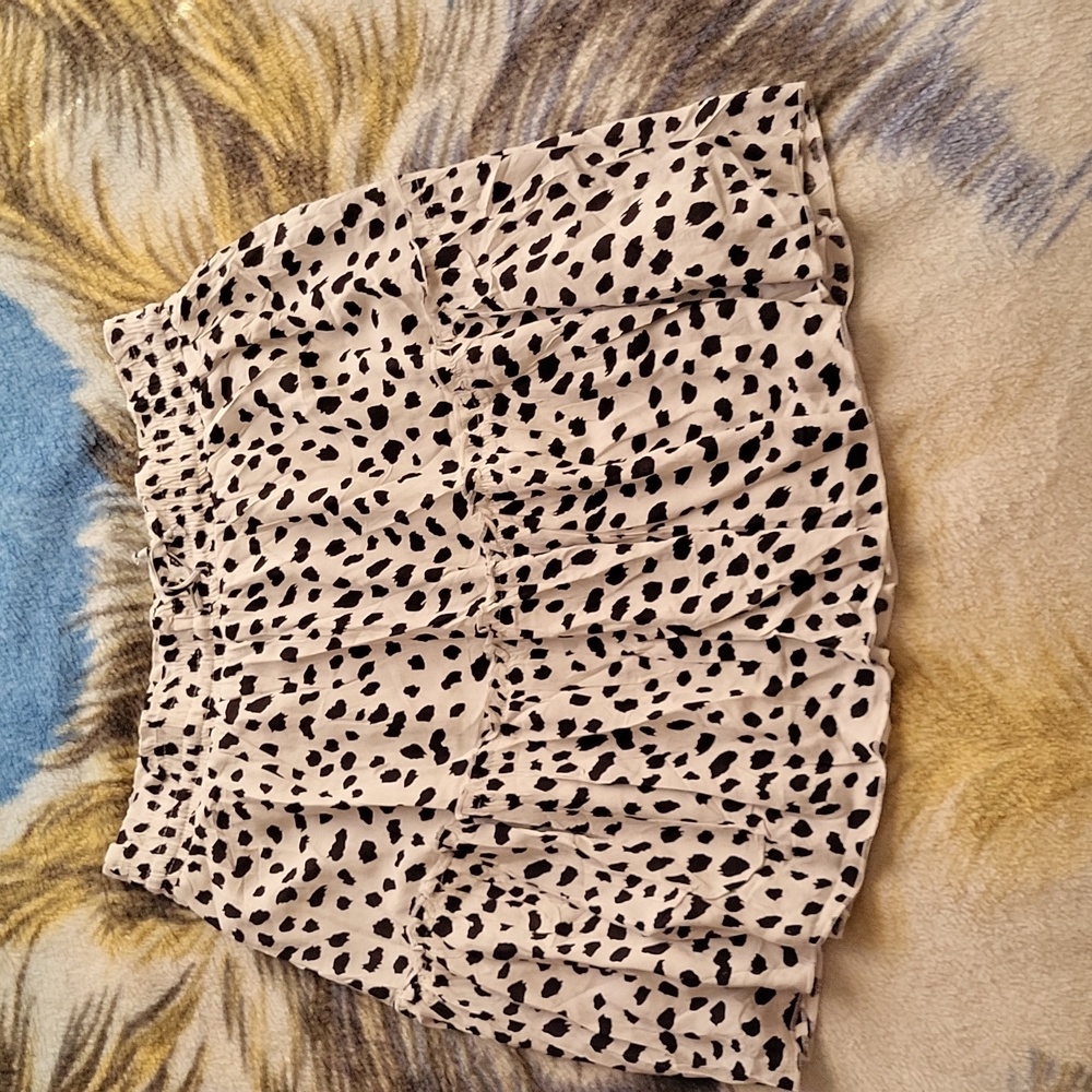 Alelly Dalmatian Print Tiered Short Skirt Large
